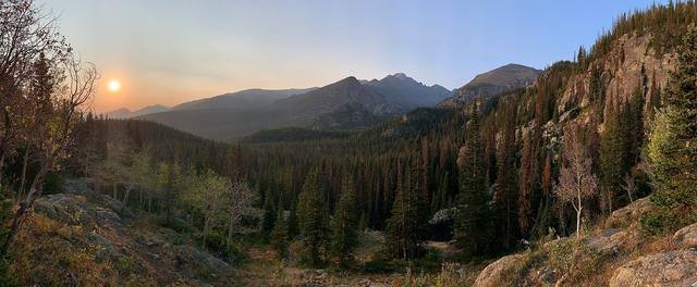 Longs Peak from the Dream Lake trail at sunrise